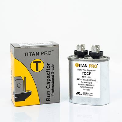 TITAN Pro Motor Run Capacitor TOCF4 Oval 4 MFD 440/370 VAC for sale online