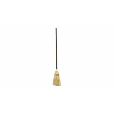 Rubbermaid FG637300BRN LOBBY CORN BROOM, WOOD HANDLE, BROWN