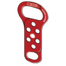 Honeywell North 666RD Metal Lockout Hasp Red Dual Opening  5-1/4" Long