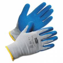 HONEYWELL NORTH® 068-NF14/9L DUROTASK GRAY GLOVE COT/POLY BLUE RUBBER PALM(12 PR/1 DZ)