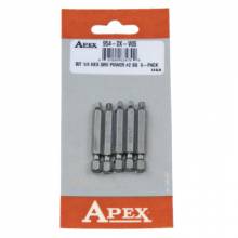 APEX® 071-954-2X-V05 BIT 1/4 HEX DRV POWER #2. SQ LEN 1-15/16(5 EA/1 PK)