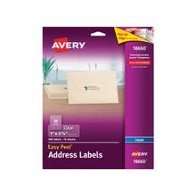 Avery Mailing Label - Permanent Adhesive - 1" Width x 2.62" Length - 30 / Sheet - Rectangle - Inkjet - Clear - 10 / Pack