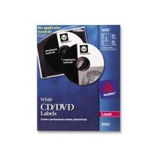 Avery CD/DVD Label - Permanent Adhesive Length - 4 / Sheet - Circle - Laser - White - 40 / Pack