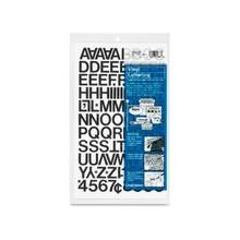 Chartpak Vinyl Letters and Numbers - 12 Numbers, 82 Capital Letter - Self-adhesive - Easy to Use - 0.75" Height - Black - Vinyl - 94 / Pack
