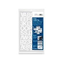 Chartpak Vinyl Letters and Numbers - 12 Numbers, 76 Capital Letters - Self-adhesive - Easy to Use - 1" Height - White - Vinyl - 1 / Pack