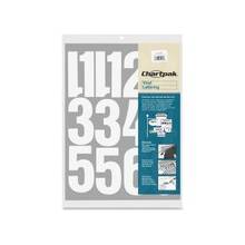 Chartpak Vinyl Numbers - 23 Numbers - Self-adhesive - Easy to Use - 4" Height - White - Vinyl - 1 / Pack