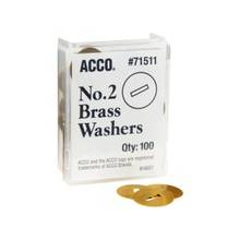 ACCO® Brass Washers - 0.5" Length - Corrosion Resistant - 100 / Box - Brass