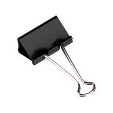 ACCO® Binder Clips - Large - 62.5 mil Size Capacity - Reusable - 12 / Box - Black - Tempered Steel, Plastic