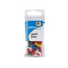 ACCO® Push Pins - 75 / Pack - Assorted - Plastic