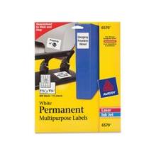 Avery Permanent I.D. Labels - 1.25" Width x 1.75" Length - Laser, Laser - White - 480 / Pack