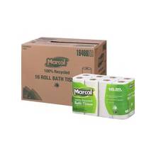 Marcal Small Steps Recycled Premium Bath Tissue - 2 Ply - 4.20" x 3.60" - 168 Sheets/Roll - White - Fiber - Soft, Lint-free, Anti-septic - For Washroom - 96 / Carton