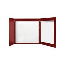 MasterVision Conference Room Cabinet - 48" Height x 48" Width - Porcelain Steel Surface - Cherry Wood Frame - 1 Each
