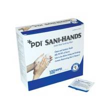 Sani-Hands Individual Packets Hand Wipes - 5" x 8" - White - Anti-septic, Anti-bacterial - For Hand - 100 Sheets Per Box - 100 / Box
