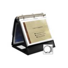 Lion Insta-Cover Ring Easel Binder - 1 1/2" Binder Capacity - Letter - 8 1/2" x 11" Sheet Size - 3 x Round Ring Fastener(s) - 80 Pocket(s) - Black - Recycled - 1 Each