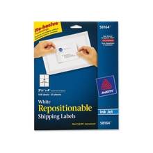 Avery Repositionable Mailing Label - Removable Adhesive - 4" Width x 3.33" Length - 6 / Sheet - Rectangle - Inkjet - White