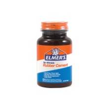 Elmer's No-Wrinkle Rubber Cement With Brush - 4 oz - 1 Each - Brown