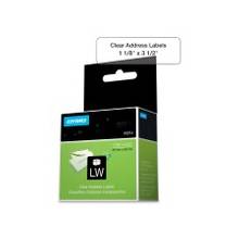 Dymo Address Label - 1.12" Width x 3.50" Length - 130 / Roll - Rectangle - Direct Thermal - Clear