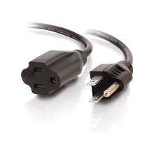 C2G 25ft 18 AWG Outlet Saver Power Extension Cord (NEMA 5-15P to NEMA 5-15R) - 125 V AC Voltage Rating - 10 A Current Rating - Black