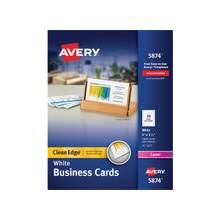Avery Clean Edge Business Card - 3.50" x 2" - 1000 / Box - White
