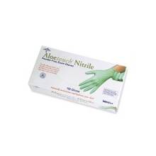 Medline Aloetouch Examination Gloves - Small Size - Nitrile - Green - Textured, Powder-free, Latex-free - For Healthcare Working - 100 / Box