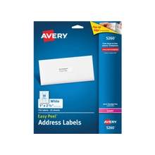 Avery Easy Peel Address Labels - Permanent Adhesive - 1" Width x 2.62" Length - 30 / Sheet - Rectangle - Laser - White - 750 / Pack