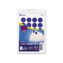 Avery Color Coded Label - Removable Adhesive - 0.75" Diameter - 24 / Sheet - Circle - Laser, Inkjet - Dark Blue - 1008 / Pack