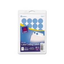 Avery Custom Print Round Color-Coding Labels - Removable Adhesive - 0.75" Diameter - 24 / Sheet - Round - Laser, Inkjet - Light Blue - 1008 / Pack
