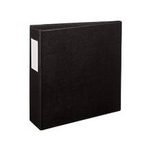 Avery Durable Reference Ring Binder with Label Holder - 3" Binder Capacity - Letter - 8 1/2" x 11" Sheet Size - 460 Sheet Capacity - 3 x Round Ring Fastener(s) - 4 Internal Pocket(s) - Vinyl - Black - Recycled - 1 Each