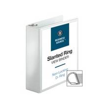 Business Source Slanted Ring Presentation Binder - 3" Binder Capacity - D-Ring Fastener - Polypropylene - White - 1 Each