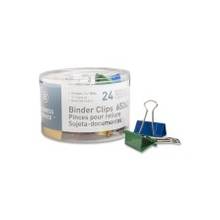 Business Source Binder Clip - Medium - 1.3" Width - 0.63" Size Capacity - 24 Pack - Assorted - Steel