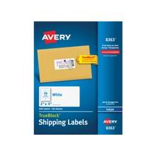 Avery White Shipping Labels - Permanent Adhesive - 500 Label(s)" - 2" Width x 4" Length - 10 / Sheet - Rectangle - Inkjet - White - Paper - 500 / Box