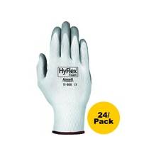 HyFlex Foam Gloves - Medium Size - Nitrile, Nylon - Gray, White - Abrasion Resistant - For Healthcare Working - 2 / Pair