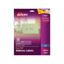 Avery Easy Peel Mailing Label - Permanent Adhesive - 1" Width x 4" Length - 20 / Sheet - Rectangle - Inkjet - Clear - 200 / Pack