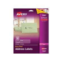 Avery Easy Peel Mailing Label - Permanent Adhesive - 1" Width x 4" Length - 20 / Sheet - Rectangle - Laser - Clear - 200 / Pack