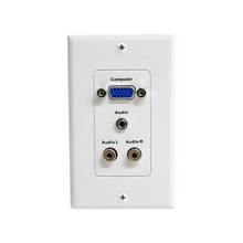 StarTech.com 15-Pin Female VGA Wall Plate with 3.5mm and RCA - White - 1-gang - D-sub VGA