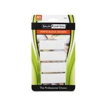 Baumgartens White Block Erasers 4-pk - Latex-free, Phthalate-free, Pliable, Residue-free - Plastic - 4/Pack - White
