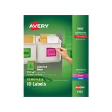 Avery Color Coding Label - Removable Adhesive - 3.33" Width x 4" Length - Rectangle - Assorted - 72 / Pack