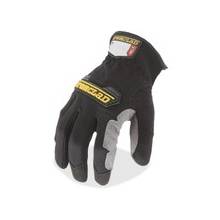 Ironclad WorkForce All-purpose Gloves - Medium Size - Thermoplastic Rubber (TPR) Knuckle, Thermoplastic Rubber (TPR) Cuff, Synthetic Leather, Terrycloth - Black, Gray - Impact Resistant, Abrasion Resistant, Durable, Reinforced - For Multipurpose, Home, S