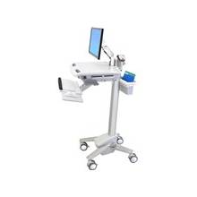 Ergotron StyleView EMR Cart with LCD Arm - 35 lb Capacity - 4 Casters - Aluminum, Plastic, Zinc Plated Steel - 18.3" Width x 50.5" Height - White, Gray, Polished Aluminum
