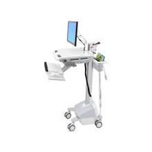 Ergotron StyleView EMR Cart with LCD Arm, LiFe Powered - 31 lb Capacity - 4 Casters - Aluminum, Plastic, Zinc Plated Steel - 18.3" Width x 50.5" Height - White, Gray, Polished Aluminum