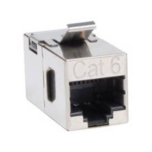 Tripp Lite Cat6 Straight Through Shielded Modular In-line "Snap-in" Coupler (RJ45 F/F) - Silver - Gold