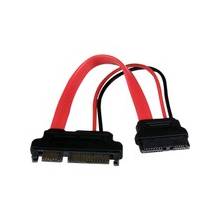StarTech.com 6in Slimline SATA to SATA Adapter with Power - F/M - SATA for Optical Drive, Motherboard - 6" - 1 Pack - 1 x SATA - 1 x SATA - Red