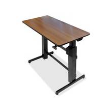 Ergotron WorkFit-D, Sit-Stand Desk (Walnut Surface) - Rectangle Top - 47.60" Table Top Width x 23.50" Table Top Depth - Steel, Metal, Wood Grain
