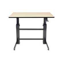 Ergotron WorkFit-D, Sit-Stand Desk (Birch Surface) - Rectangle Top - 47.60" Table Top Width x 23.50" Table Top Depth - 50.60" Height - Black