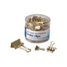 OIC Assorted Size Binder Clips - 30 Pack - Gold - Metal