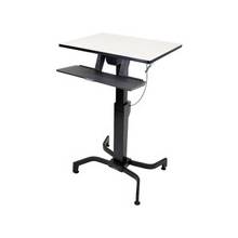 Ergotron WorkFit-PD, Sit-Stand Desk (Light Grey) - Rectangle Top - 31.50" Table Top Width x 23.50" Table Top Depth x 0.88" Table Top Thickness - 51.50" Height - Black