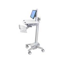 Ergotron StyleView Cart with LCD Pivot - 35 lb Capacity - 4 Casters - Steel, Plastic, Zinc Plated Steel - x 50.5" Height - Gray, White, Polished Aluminum