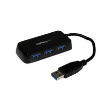 StarTech.com Portable 4 Port SuperSpeed Mini USB 3.0 Hub - Black - USB - External - 4 USB Port(s) - 4 USB 3.0 Port(s) - PC, Mac