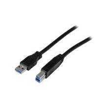 StarTech.com 2m (6 ft) Certified SuperSpeed USB 3.0 A to B Cable - M/M - USB for Video Capture Card, Hard Disk Drive Enclosure, PC, Docking Station - 6.56 ft - 1 Pack - 1 x Type A Male USB, Male USB - 1 x Type B Male USB - Nickel Plated - Shielding - Bla