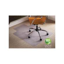 E.S.ROBBINS Gen7V Natural Origins Chairmat with Lip - Desk Protection, Workstation, Floor, Carpeted Floor - 53" Length x 45" Width - Lip Size 12" Length x 25" Width - Rectangle - Vinyl - Clear